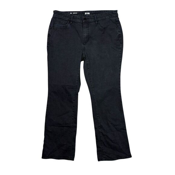 EVRI Bootcut Black Jeans Size 16W - Picture 1 of 6